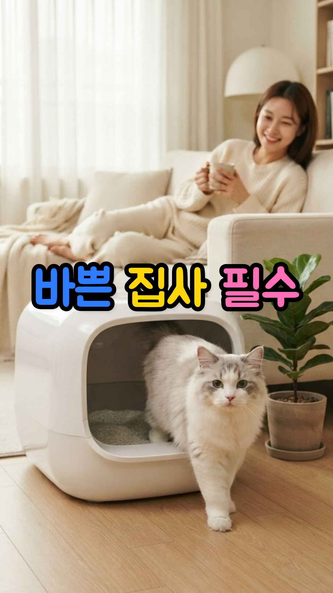 캣앤코 고양이 오픈형 자동화장실 스마트 프리미엄 자동처리기 (화이트)